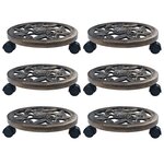 vidaXL Chariots pour plantes 6 Pièces Bronze 30 cm Plastique