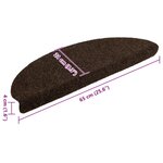 vidaXL Tapis autoadhésifs de marches 5 Pièces Marron 65x21x4cm Aiguilleté