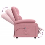 vidaXL Fauteuil inclinable électrique Rose Velours