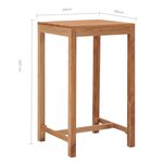 vidaXL Table de bar de jardin 60x60x105 cm bois de teck solide