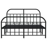 vidaXL Cadre de lit métal sans matelas avec pied de lit noir 160x200cm