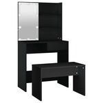 vidaXL Ensemble de coiffeuse avec LED Noir Bois d'ingénierie