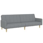 vidaXL Canapé-lit à 2 places avec repose-pied gris clair tissu