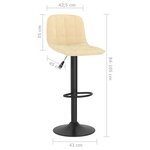vidaXL Tabourets de bar lot de 2 crème velours