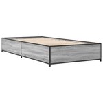 vidaXL Cadre de lit sonoma gris 90x200 cm bois d'ingénierie et métal