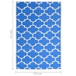 vidaXL Tapis d'extérieur Noir 120x180 cm PP