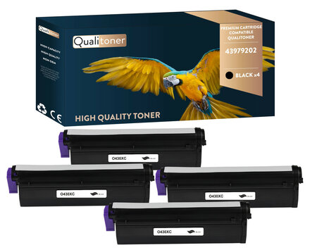 Qualitoner x4 toners 43979202 noir compatible pour oki