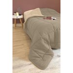 Couette chaude Microfibre Taupe & Lin 240 x 260 cm