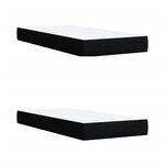 vidaXL Sommier à lattes de lit avec matelas Noir 200x200 cm Tissu