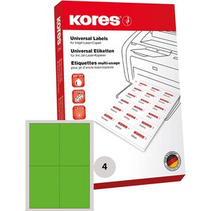 Etiquettes universelles  105 x 148 mm  sans bord  vert kores