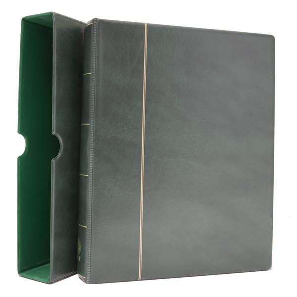 Album INITIA : étui + reliure (Vert) - Classeur à anneaux pour timbres