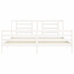 vidaXL Cadre de lit avec tête de lit blanc 200x200 cm bois massif