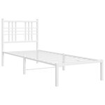vidaXL Cadre de lit métal avec tête de lit blanc 80x200 cm