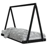 vidaXL Cadre de lit pour enfants noir 90x200 cm bois de pin massif