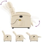 vidaXL Fauteuil inclinable de massage électrique Crème Tissu