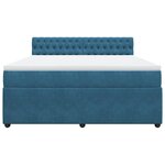 vidaXL Sommier à lattes de lit et matelas bleu 180x200 cm velours