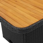 vidaXL Table de jardin noir 90x55x71 cm résine tressée et bois acacia