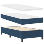 vidaXL Lit à Ressorts Ensachés avec Matelas  Bleu  100x200 cm  Tissu