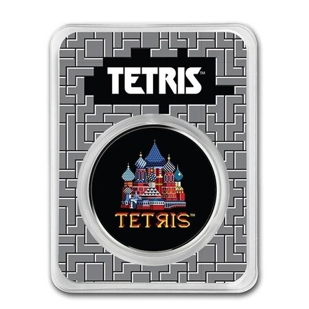 Pièce de monnaie 2 Dollars Niue 2021 1 once argent BU – TETRIS (colorisée)