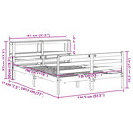 vidaXL Cadre de lit avec tête de lit blanc 135x190 cm bois pin massif