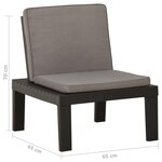 vidaXL Chaises de salon de jardin et coussins lot de 2 Plastique Gris
