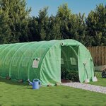 vidaXL Serre avec cadre en acier vert 42 m² 14x3x2 m