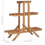 vidaXL Support pour plantes 83x25x83 cm Bois de sapin