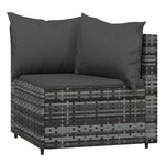 vidaXL Salon de jardin 3 Pièces avec coussins Gris Résine tressée