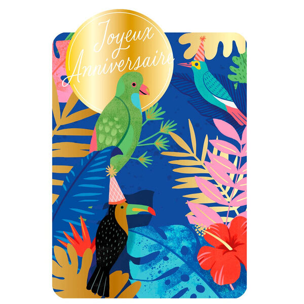 Carte de Vœux Thème Anniversaire Party Time - Plusieurs Styles - Joyeux Anniversaire - Multicolore - Draeger