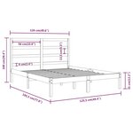 vidaXL Cadre de lit Blanc Bois massif 120x190 cm Petit double