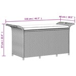 vidaXL Banc de jardin avec coussin gris 116x46x57 cm résine tressée