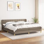 vidaXL Sommier à lattes de lit avec matelas Taupe 200x200 cm Tissu