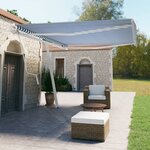 vidaXL Auvent automatique sur pied 500x350 cm Bleu/Blanc
