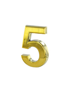 THIRARD - Chiffre 5 doré adhésif  ABS  H.50mm