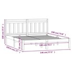 vidaXL Cadre de lit Noir Bois de pin massif 140x190 cm