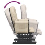 vidaXL Chaise berçante avec repose-pied Blanc crème Tissu