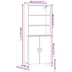 vidaXL Buffet haut Chêne marron 69 5x34x180 cm Bois d'ingénierie