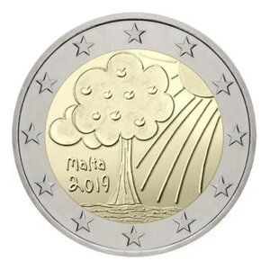 2 euros commémorative Malte 2019 UNC - Nature et Environnement.