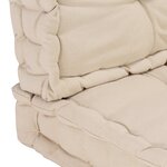 vidaXL Coussins de plancher de palette 2 Pièces Coton Beige