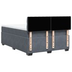 vidaXL Sommier à lattes de lit et matelas Gris foncé 160x200cm Velours