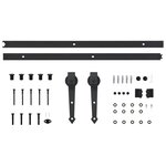vidaXL Kit de quincaillerie de porte coulissante SKIEN 200 cm noir