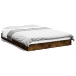 vidaXL Cadre de lit chêne fumé 140x200 cm bois d'ingénierie