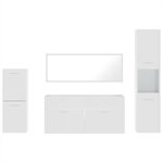 vidaXL Ensemble de meubles de salle de bain 4 Pièces blanc brillant