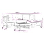 vidaXL Salon de jardin 5 Pièces avec coussins bois de pin imprégné