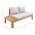 Banquette de jardin en bois d'acacia FSC 2 personnes avec coussins - SANA