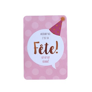 Carte De Voeux - Anniversaire - Aujourd'hui C'est Ta Fête ! Hip Hip Hip Hourra !