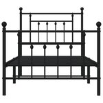 vidaXL Cadre de lit métal avec tête de lit/pied de lit noir 80x200 cm