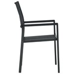 vidaXL Chaises de jardin 4 Pièces Noir Plastique Aspect de rotin