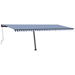 vidaXL Auvent automatique sur pied 600x350 cm Bleu/Blanc