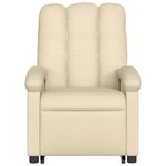 vidaXL Fauteuil inclinable de massage Crème Tissu